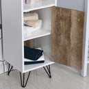 Mobiletto da Bagno 31,5x30x91,5 cm in Legno  Bianco-7