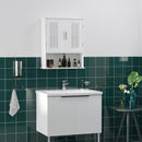 Mobiletto da Bagno a Muro 60x20x70 cm 2 Ante 1 Ripiano Bianco-2