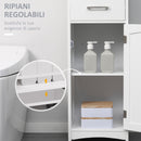 Armadietto Bagno Alto 3 Ripiani 1 Cassetto 1 Anta 34x30x163 cm in MDF Bianco-5