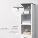 Armadietto Bagno Alto 3 Ripiani 1 Cassetto 1 Anta 34x30x163 cm in MDF Bianco-7