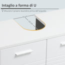 Mobile Sotto Lavabo Bagno 2 Ante 60x30Px62,5 cm in Legno Bianco-5