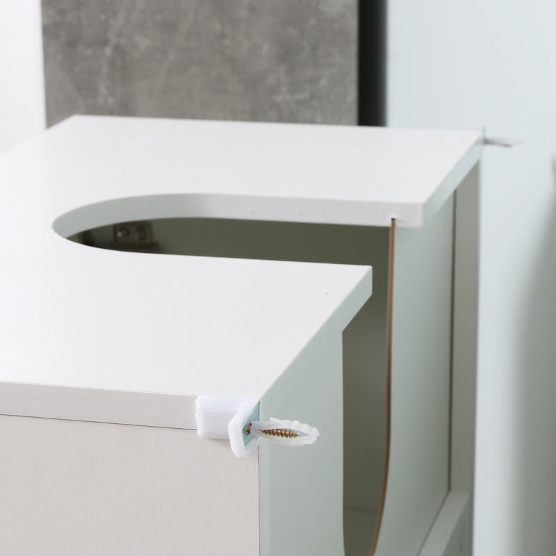 Mobile Sotto Lavabo Bagno 2 Ante 60x30Px62,5 cm in Legno Bianco-8