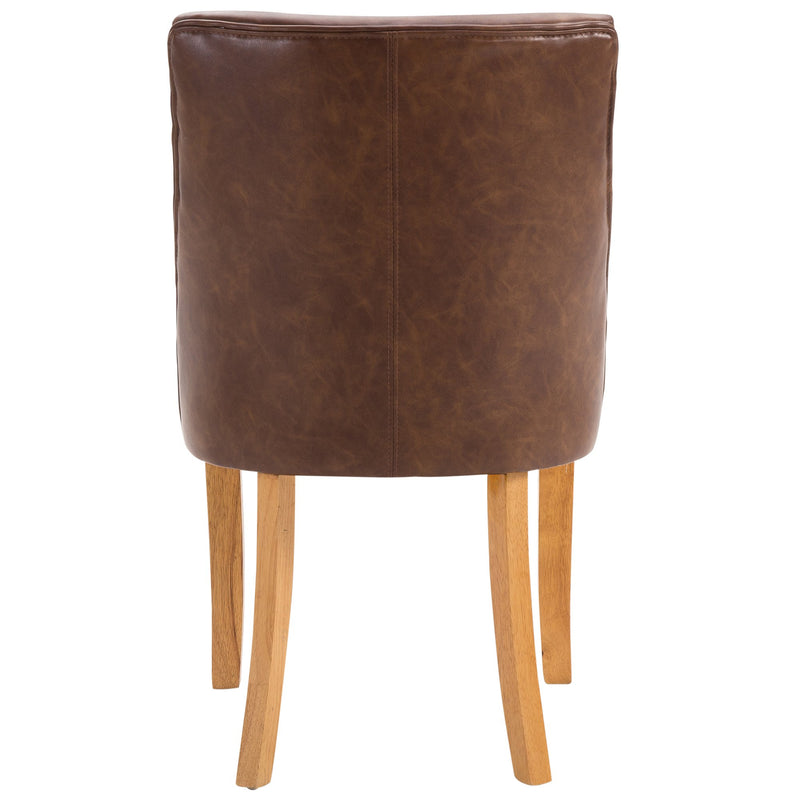 Sedia Imbottita Design Moderno in Pelle PU Marrone -9