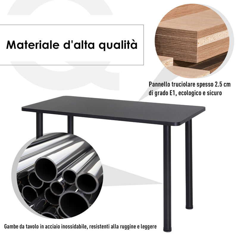 Tavolo da Pranzo 120x60x76 cm in Legno  Nero-3