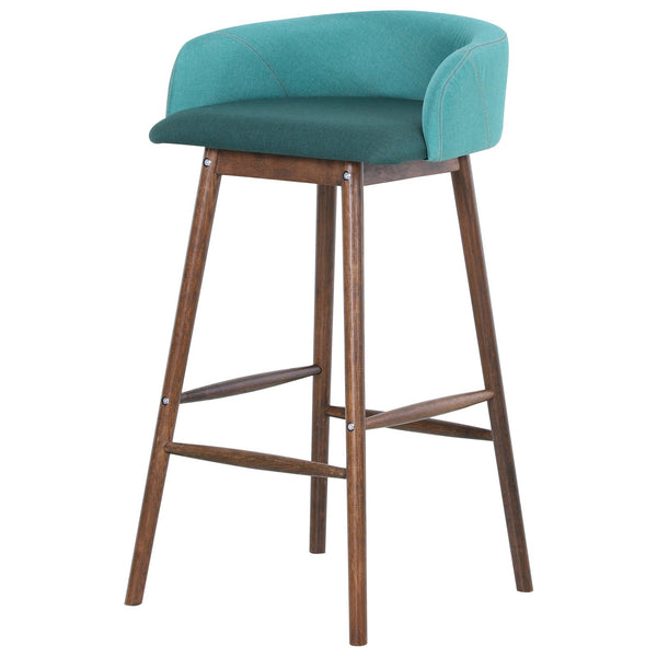 Hocker mit Rückenlehne aus Holz und Stoff 57,5 ​​x 54 x 95 cm Oslo Green acquista