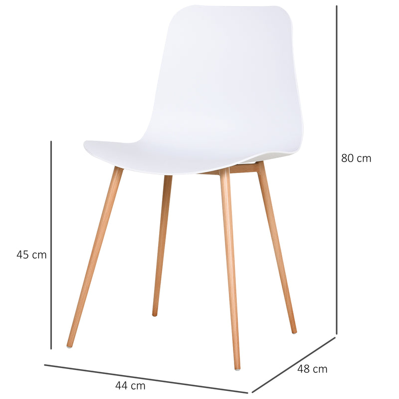 Set 2 Sedie in Polipropilene Gambe in Metallo   Bianche-3