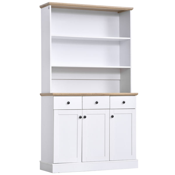 sconto Küchenschrank Sideboard 3 Einlegeböden 3 Schubladen 3 Türen 101 x 39 x 180,5 cm Weiß