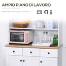 Mobile da Cucina Credenza 3 Ripiani 3 Cassetti 3 Ante 101x39x180,5 cm  Bianca-5