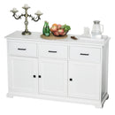 Mobile da Cucina Credenza 3 Cassetti 3 Ante 136x42,5x86 cm  Bianco-1