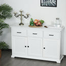 Mobile da Cucina Credenza 3 Cassetti 3 Ante 136x42,5x86 cm  Bianco-2