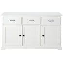 Mobile da Cucina Credenza 3 Cassetti 3 Ante 136x42,5x86 cm  Bianco-8