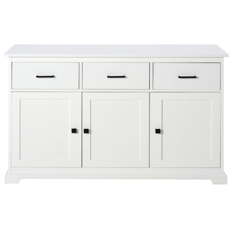 Mobile da Cucina Credenza 3 Cassetti 3 Ante 136x42,5x86 cm  Bianco-8