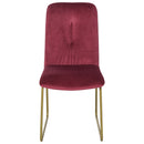 Set 2 Sedie Imbottite 44,5x59,5x91 cm in Flanella  Rosse-4