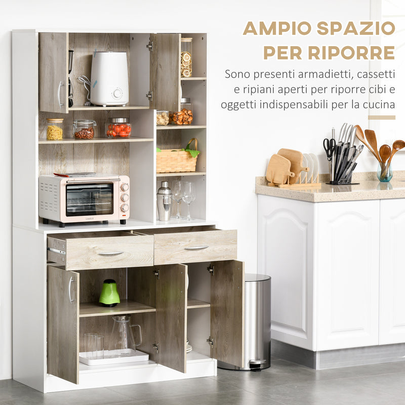 Mobile da Cucina Credenza  con Ante Cassetti e Vani Apeti 100x39x180 cm -4