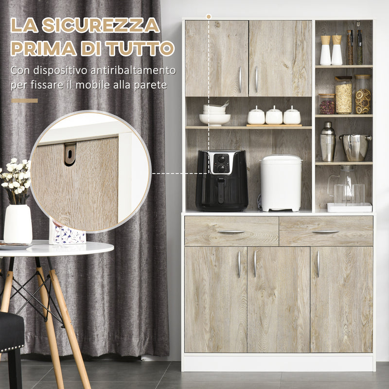 Mobile da Cucina Credenza  con Ante Cassetti e Vani Apeti 100x39x180 cm -7