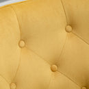 Poltroncina Imbottita 70x66,5x82 cm in Tessuto Effetto Velluto Giallo-8