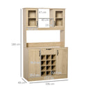 Mobile Credenza Alta da Cucina 106x48x180 cm in Legno Rovere-3