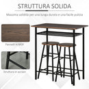 Set Tavolo Alto 80x50x90 cm e 2 Sgabelli  Nero e Quercia-6