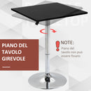 Tavolino Quadrato Altezza Regolabile 60x60x82-103 cm  Nero-4