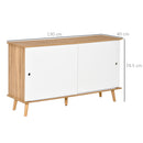 Mobile 2 Ante Scorrevoli 130x40x74,5 cm in Legno Rovere e Bianco-3