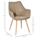 Sedia Imbottita 63x61x84 cm in Similpelle Marrone-3