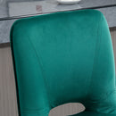 Set 2 Sgabelli Imbottiti 41x51x97-117 cm in Tessuto Verde-8