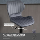 Set 2 Sgabelli da Bar 47x51,5x91,5-113,5 cm in Poliestere Vellutato Grigio-5