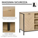 Credenza 3 Ripiani 2 Ante 120x39,2x76 cm in Legno Rovere-6