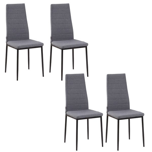 Set mit 4 Stühlen 41 x 50 x 97 cm in grauem Stoff acquista