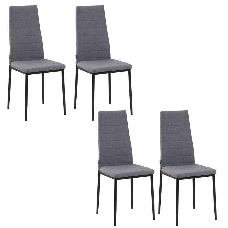 Set 4 Sedie 41x50x97 cm in Tessuto Grigio-1