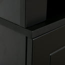 Credenza Alta 2 Ante 3 Ripiani 74,6x35,5x182,5cm in Legno Nero-9