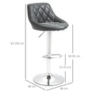 Set 2 Sgabelli da Bar 51,5x48x83-104 cm in Similpelle Nero-3