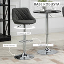 Set 2 Sgabelli da Bar 51,5x48x83-104 cm in Similpelle Grigio Scuro-5