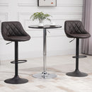 Set 2 Sgabelli da Bar 51,5x48x83-104 cm in Similpelle Marrone e Nero-2