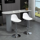 Set 2 Sgabelli Bar 40x42x82-104 cm con Schienale e Poggiapiedi in Similpelle Bianco-2