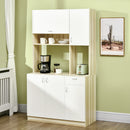 Mobile Buffet per Cucina 102x48x180 cm in  Truciolato Bianco e Legno-2