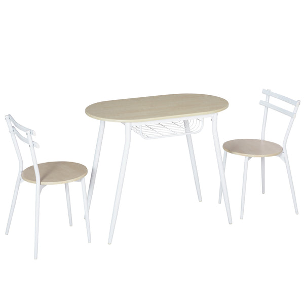 acquista Gartentisch und 2 Stühle aus MDF und weißem Stahl und Holz