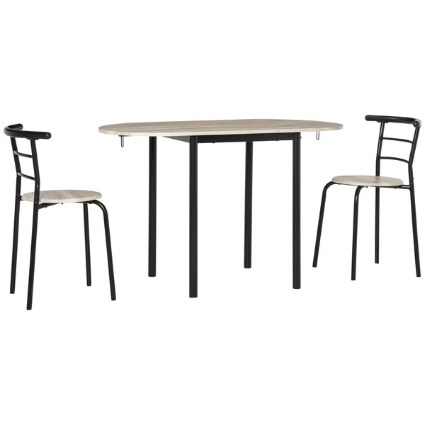online Gartentisch und 2 Stühle aus MDF und schwarzem Stahl