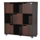 Libreria in Legno da Terra con 9 Scompartimenti Marrone 89.5x30x93 cm -1