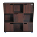 Libreria in Legno da Terra con 9 Scompartimenti Marrone 89.5x30x93 cm -4