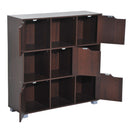 Libreria in Legno da Terra con 9 Scompartimenti Marrone 89.5x30x93 cm -5