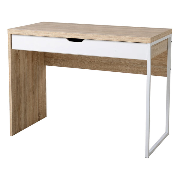 sconto Schreibtisch mit Schublade aus Holz und Metall 100x50x75 cm