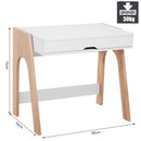 Scrivania da Ufficio Salvaspazio con Piano Ribaltabile in Legno Bianco 85x55x75 cm -3