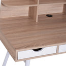 Scrivania da Ufficio con Cassetti e Libreria Legno Bianco e Rovere 120x65.5x138.5 cm -4