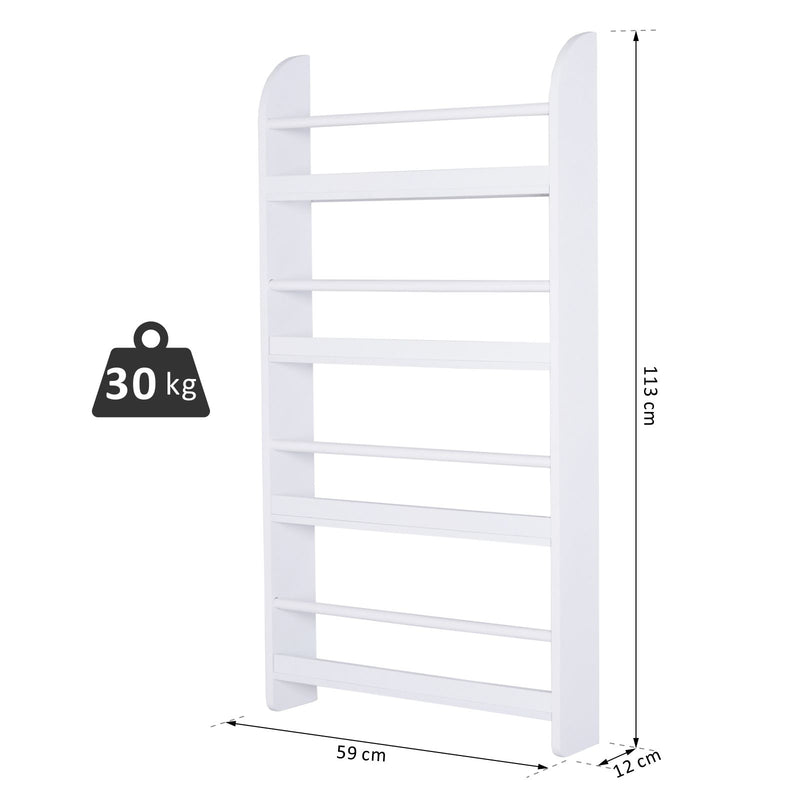 Mobile Libreria da Parete 4 Ripiani 59x12x113 cm in Legno  Bianco-3