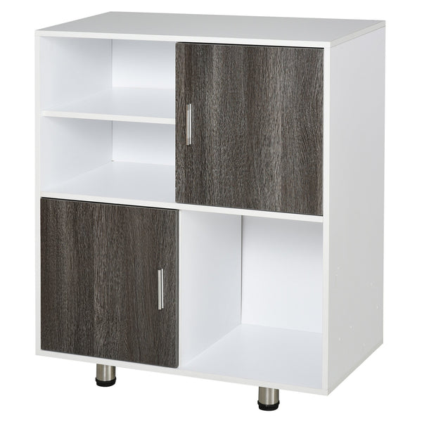 online Bücherregalschrank 5 Regale 2 Türen 80x40x96 cm in weißer Spanplatte