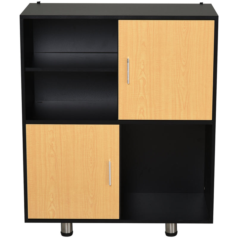 Libreria Mobiletto 5 Ripiani 2 Ante 80x40x96 cm in Truciolare  Nero-4