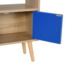 Libreria 5 Ripiani con Armadietto 71,8x24x90,8 cm in Truciolato  Rovere e Blu-9