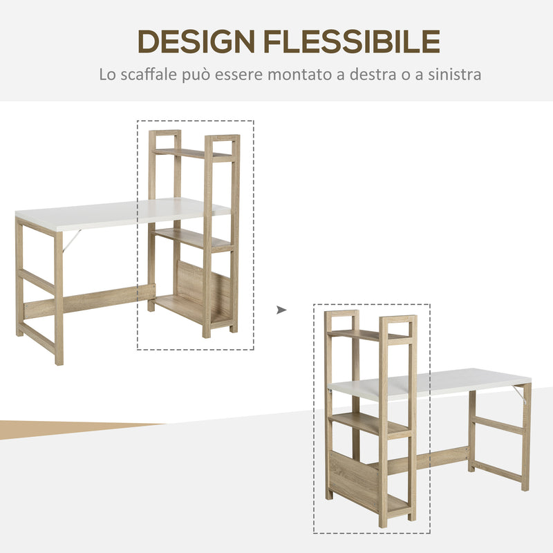 Scrivania con Libreria da Ufficio 120x67x120,5 cm in Legno Rovere-4