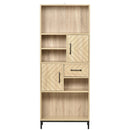 Libreria 60x30x150 cm con Ante e Cassetti in Legno -4